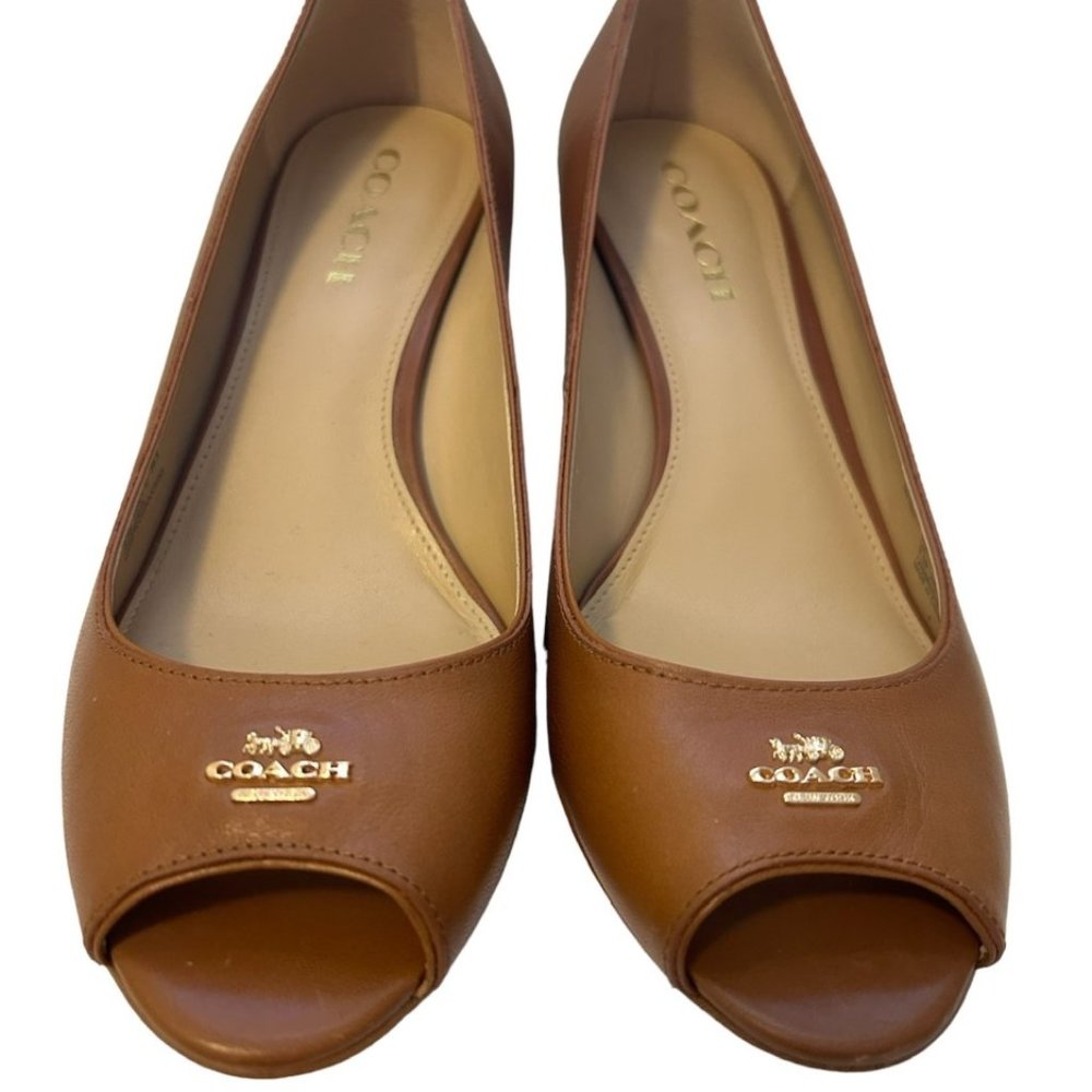 EUC - Coach Wedge Peep Toe Pump - Size 9.5